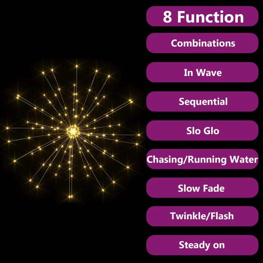 Discount ๐ TIRAMISUBEST Indoor/Outdoor Firework Warm White LED Lights for ๐
Christmas and Garden Decor โญ - Image 6