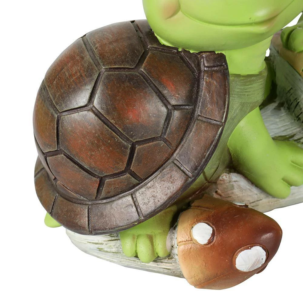Discount ๐คฉ TIRAMISUBEST 7.4 in. H Outdoor Solar Powered Cute Frog Face Turtles Garden Statue โญ - Image 5