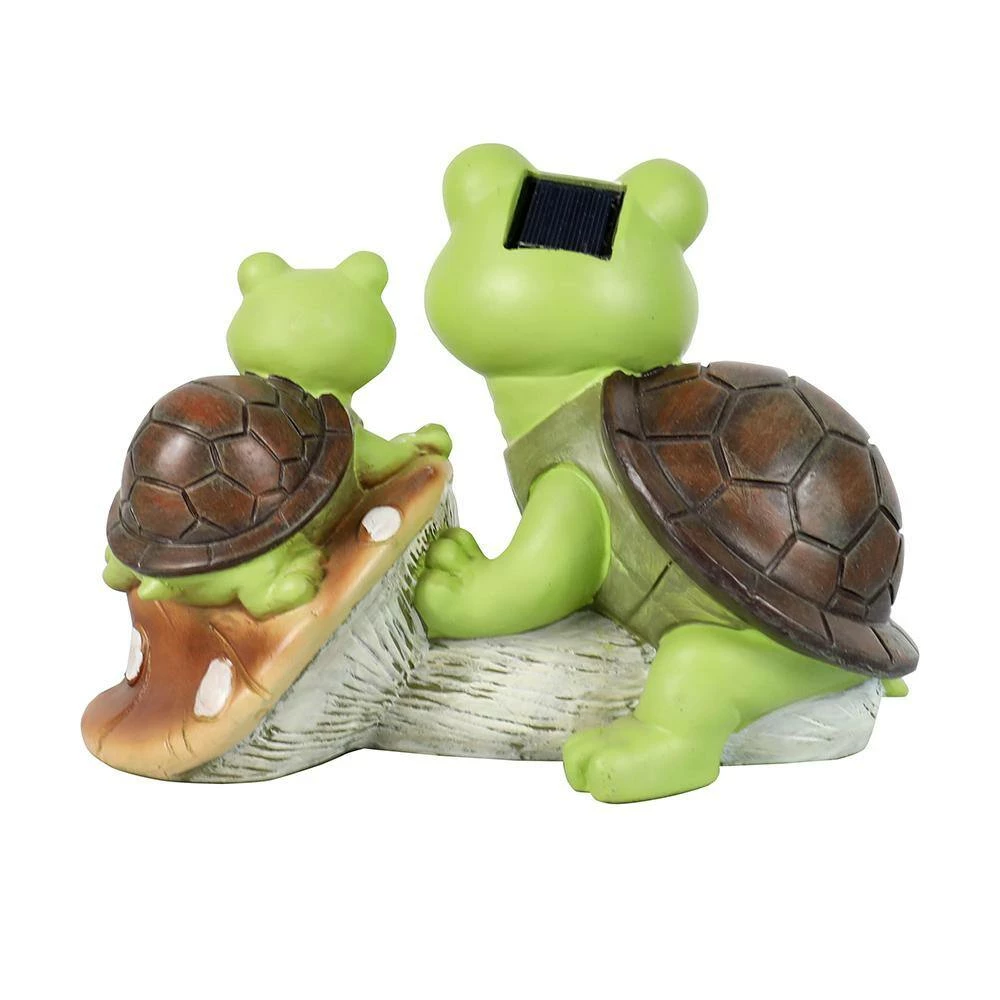 Discount ๐คฉ TIRAMISUBEST 7.4 in. H Outdoor Solar Powered Cute Frog Face Turtles Garden Statue โญ - Image 6