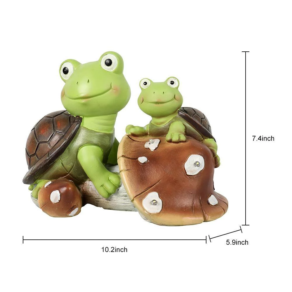 Discount ๐คฉ TIRAMISUBEST 7.4 in. H Outdoor Solar Powered Cute Frog Face Turtles Garden Statue โญ - Image 8