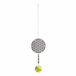 Brand new ❤️ TIRAMISUBEST Outdoor Garden Decor Silver Hanging Crystals Wind Chimes Rainbow Maker with Iris Effect 😍