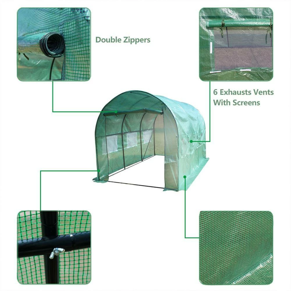 Cheap 🤩 TIRAMISUBEST 11.8 ft. x 6.9 ft. Green Heavy-Duty Greenhouse Garden Grow Tent 🎁 - Image 10