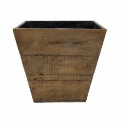 Coupon 🤩 MPG 20 in. Square in a Weathered Wood Brown Composite Faux Wood Farmhouse Planter ❤️