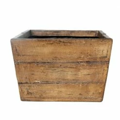 Cheap 🌟 MPG 18 in. Square Cast Stone Fiberglass Faux Wood Mailbox Farmhouse Planter in a Weathered Wood Brown 😉