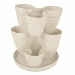Coupon 🧨 Emsco 13 in. 3-Tier Resin Flower and Herb Tower Planter in Bone White ✨