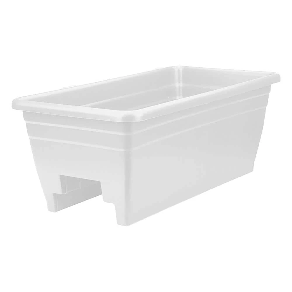 Best Pirce 😀 THE HC COMPANIES Heavy-Duty 24 in. W White Plastic Akro Deck Rail Box Planter with Plugs (4-Pack) ⭐ - Image 2
