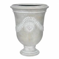 Flash Sale ๐ MPG 26.5 in. H. Cast Stone Fiberglass Anduze Urn Planter in A White Washed Grey ๐ฅฐ
